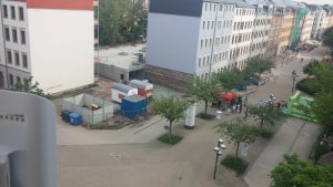 Blick von der Nanostation auf den Brühl